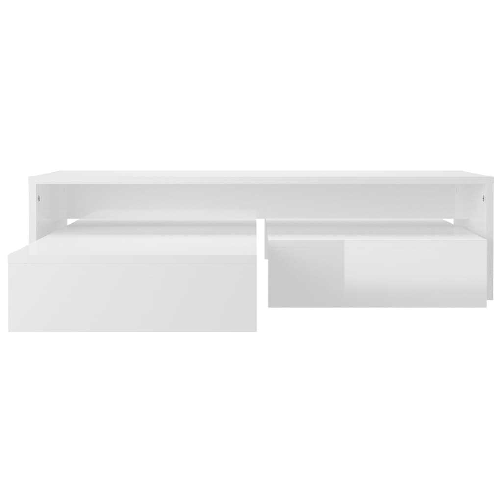 Nesting Coffee Table Set High Gloss White 100x100x26.5 cm