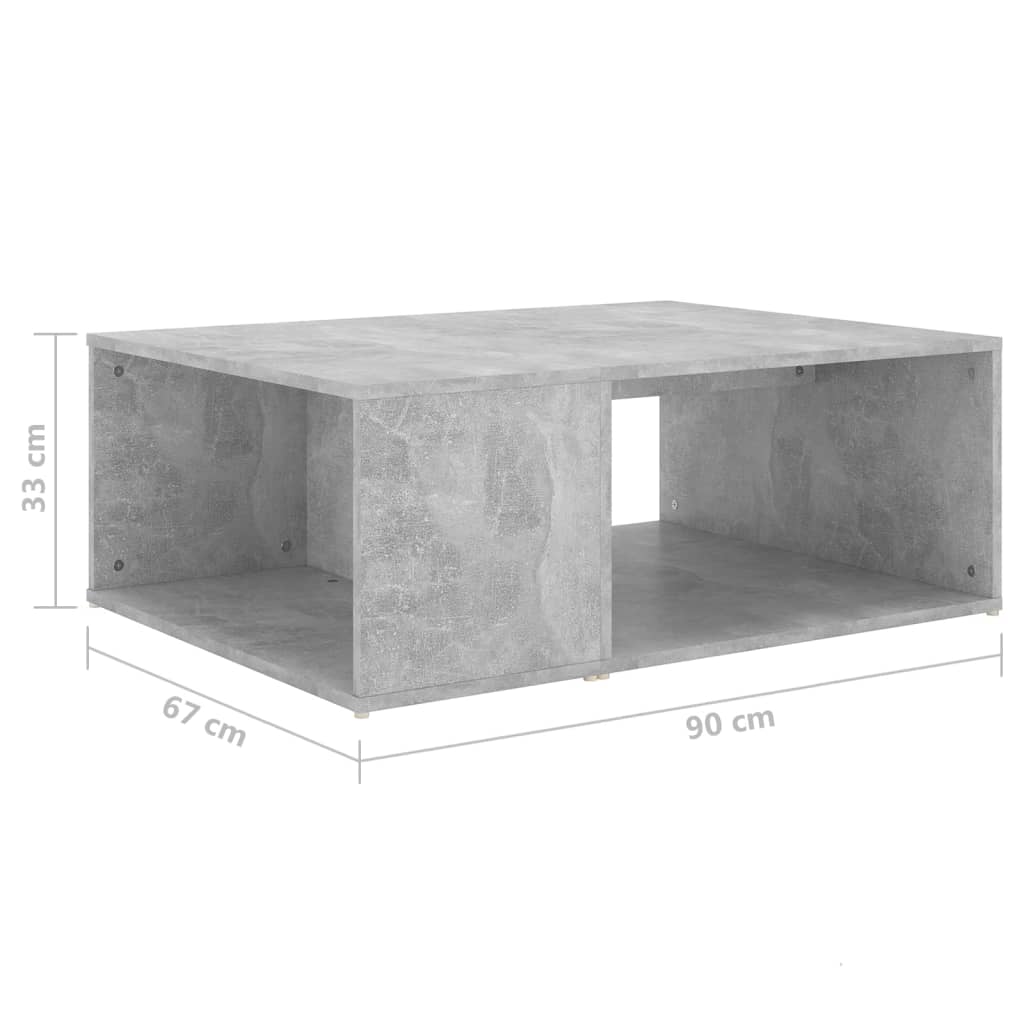 Coffee Table Concrete Grey 90x67x33 cm Engineered Wood