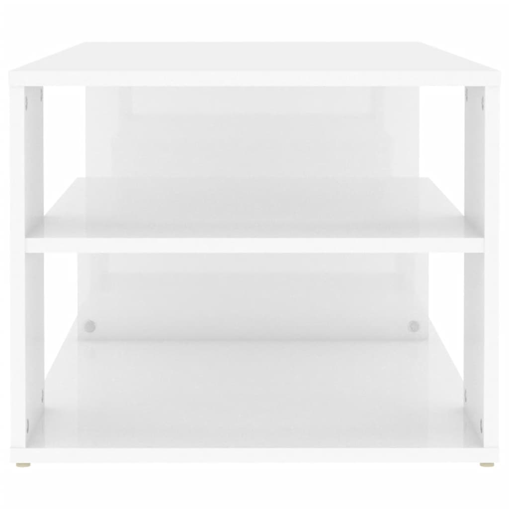 Coffee Table High Gloss White 100x50x40 cm Engineered Wood