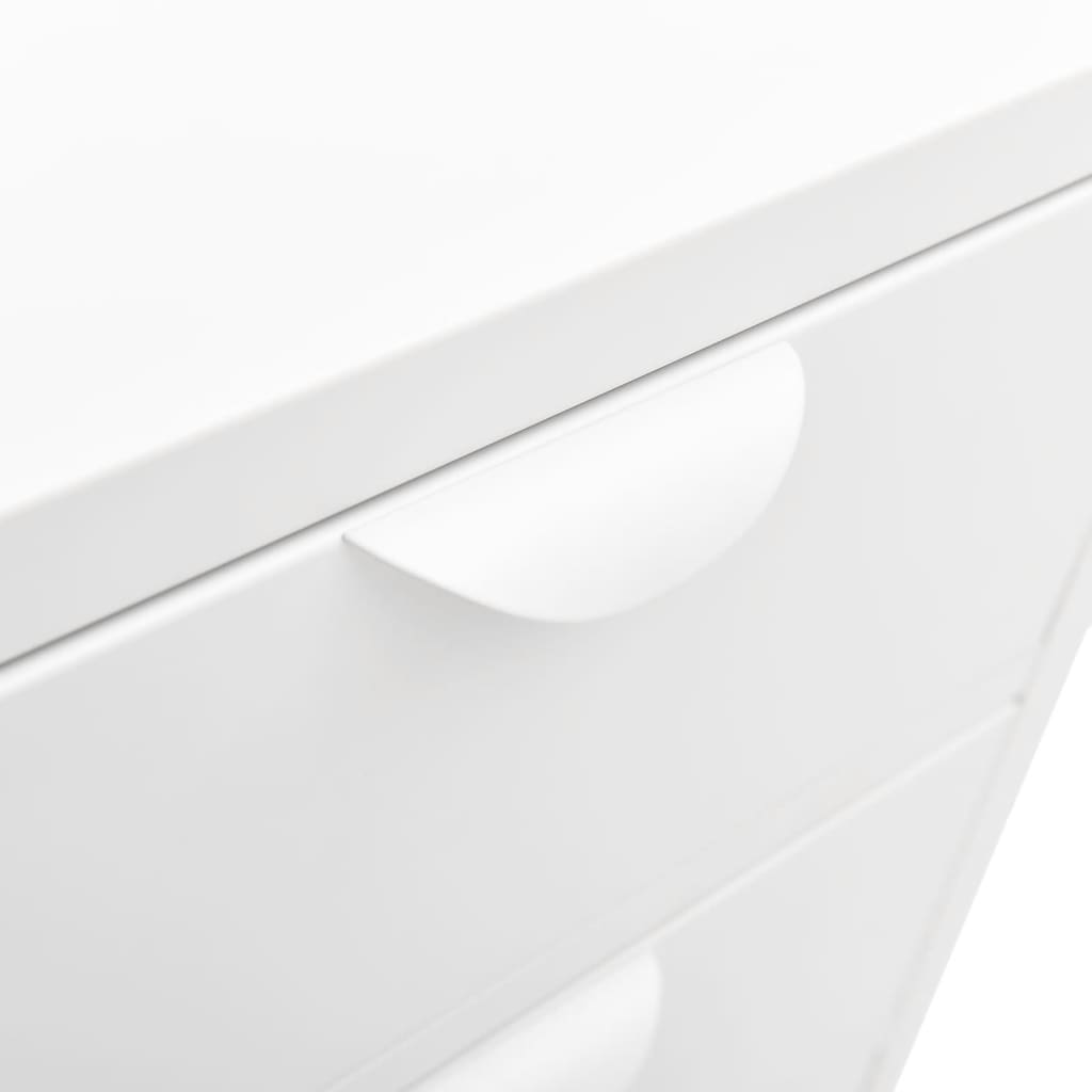 Sideboard White 75x35x70 cm Steel and Tempered Glass