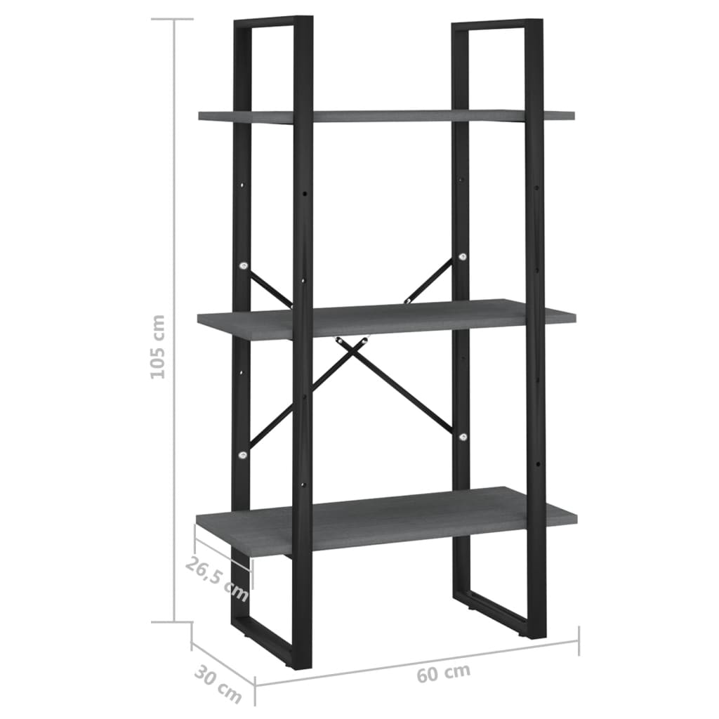 Storage Shelf Grey 60x30x105 cm Solid Pine Wood