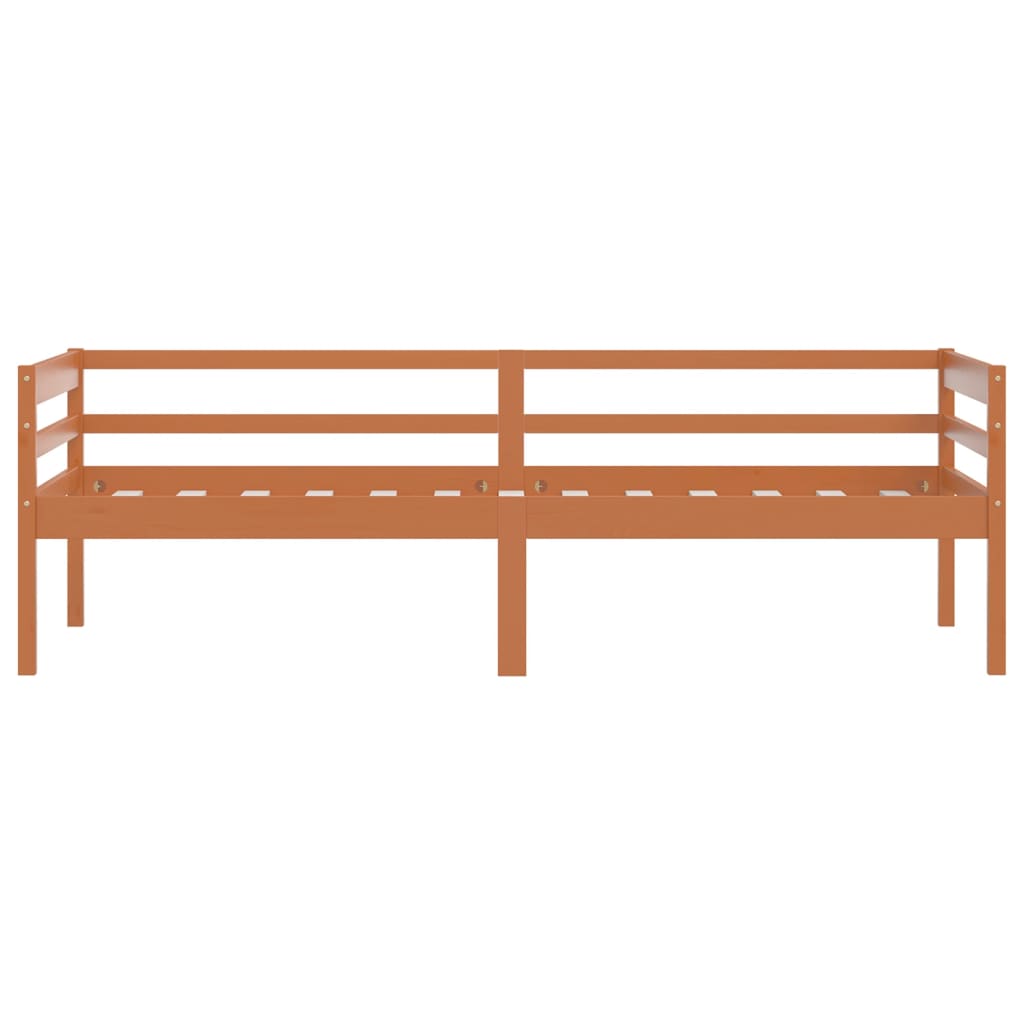 Bed Frame without Mattress Honey Brown Solid Pinewood 90x200 cm