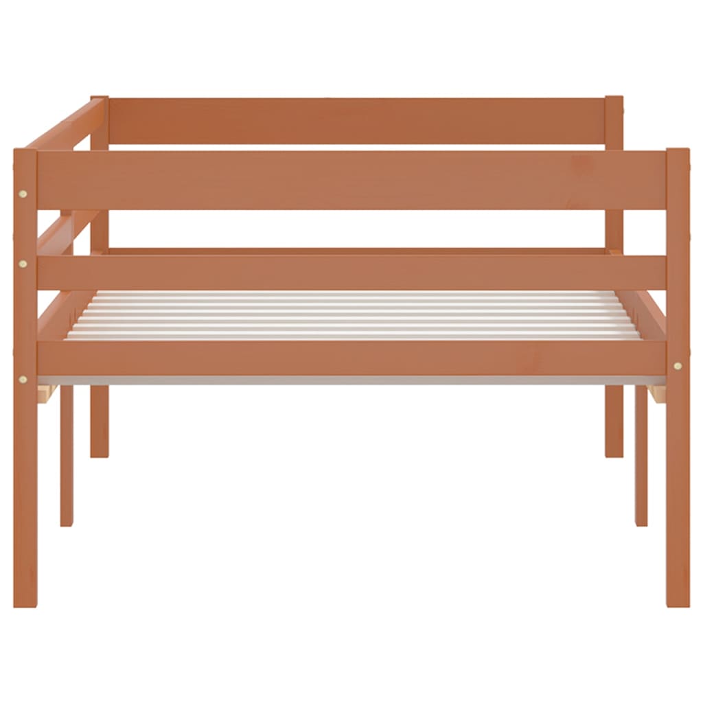 Bed Frame without Mattress Honey Brown Solid Pinewood 90x200 cm