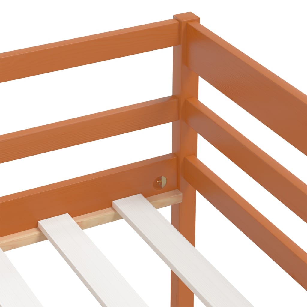 Bed Frame without Mattress Honey Brown Solid Pinewood 90x200 cm