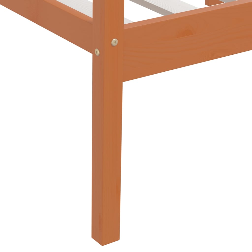 Bed Frame without Mattress Honey Brown Solid Pinewood 90x200 cm