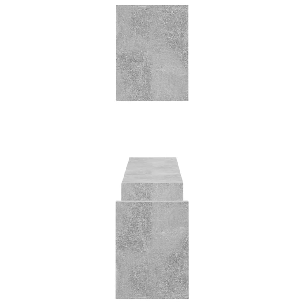 Wall Shelf 2 pcs Concrete Grey 100x15x20 cm Engineered Wood