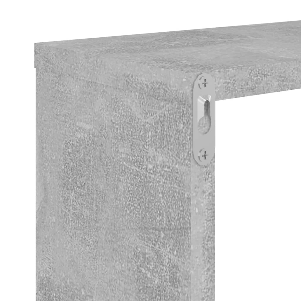 Wall Shelf 2 pcs Concrete Grey 100x15x20 cm Engineered Wood