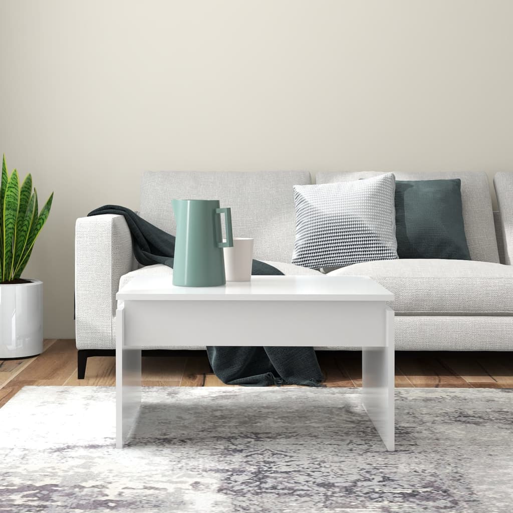Coffee Table White 68x50x38 cm Engineered Wood