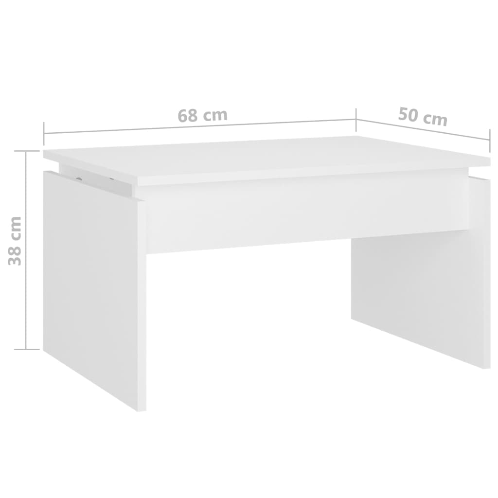 Coffee Table White 68x50x38 cm Engineered Wood