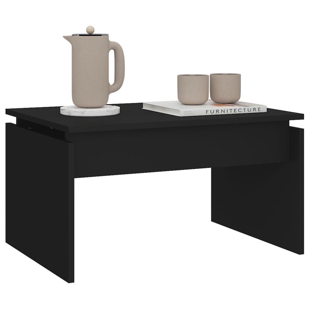 Coffee Table Black 68x50x38 cm Engineered Wood