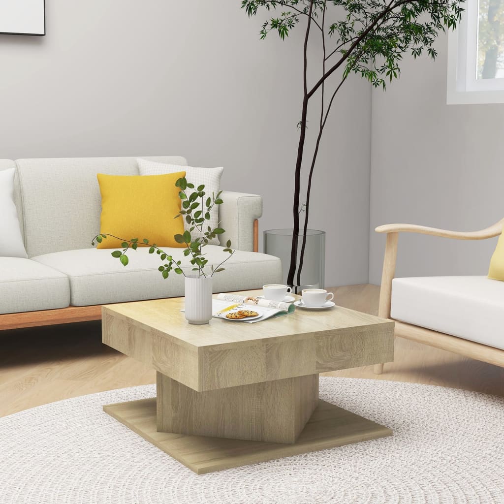 Coffee Table Sonoma Oak 57x57x30 cm Engineered Wood