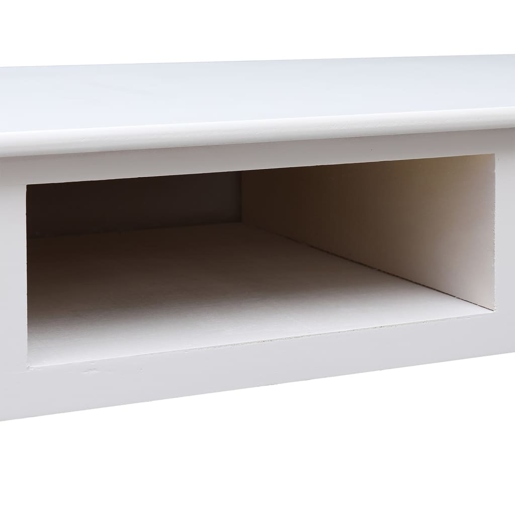 Desk White 108x45x76 cm Solid Wood Paulownia