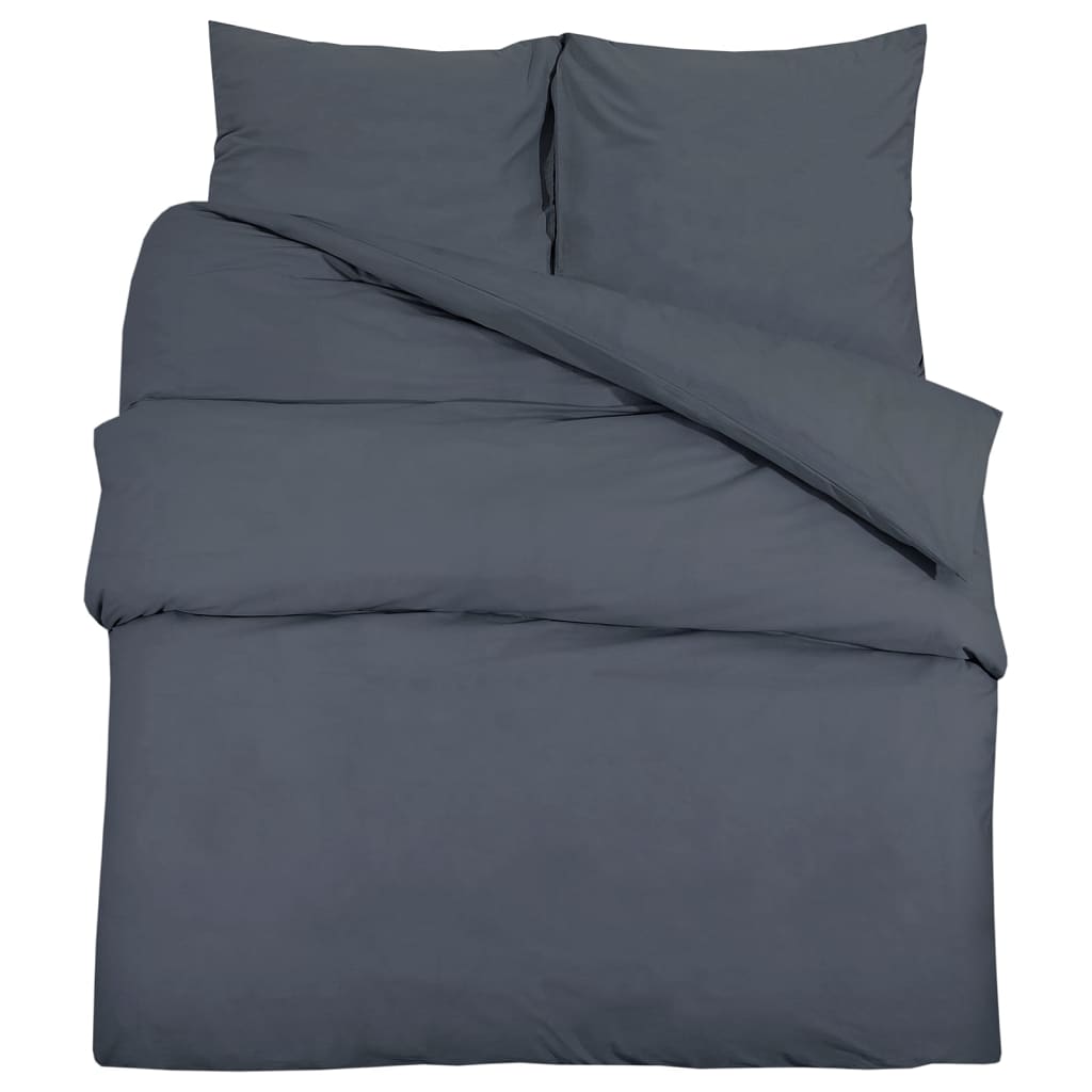 Duvet Cover Set Anthracite 140x200 cm Light-weight Microfiber