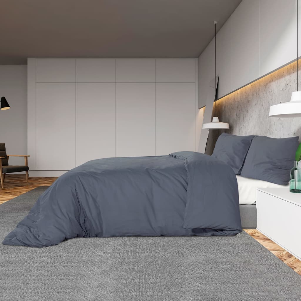 Duvet Cover Set Anthracite 140x200 cm Light-weight Microfiber
