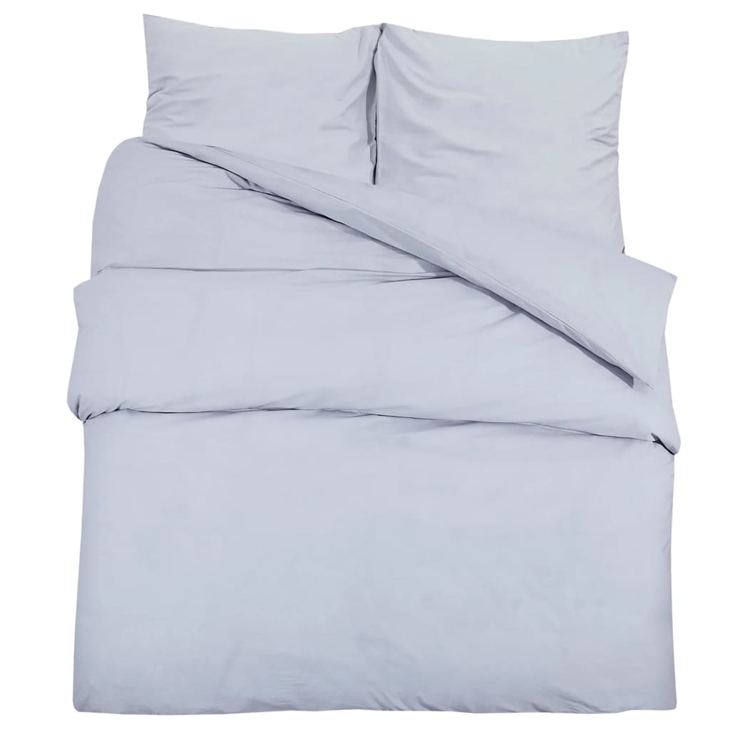 Duvet Cover Set Grey 135x200 cm Light-weight Microfiber