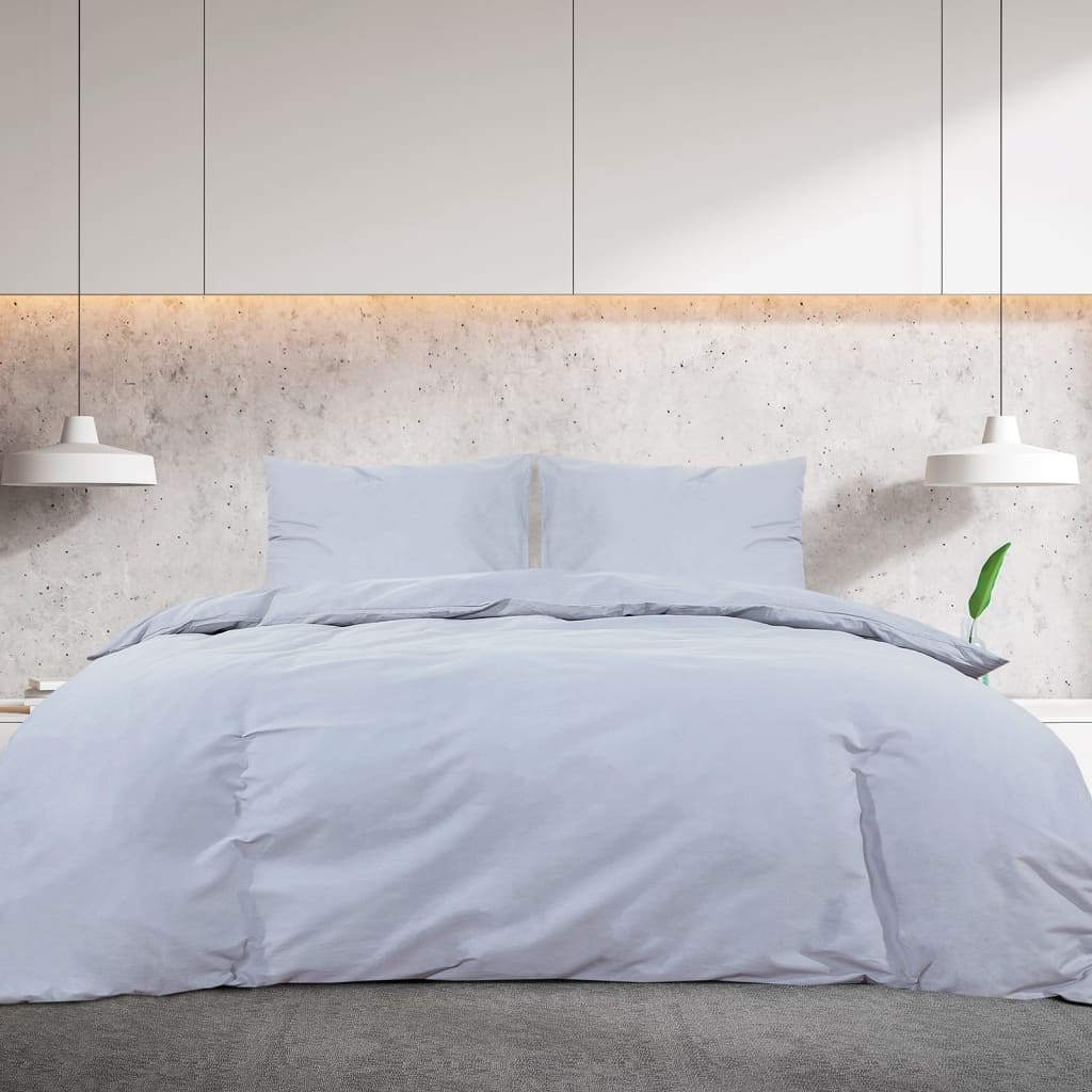 Duvet Cover Set Grey 135x200 cm Light-weight Microfiber