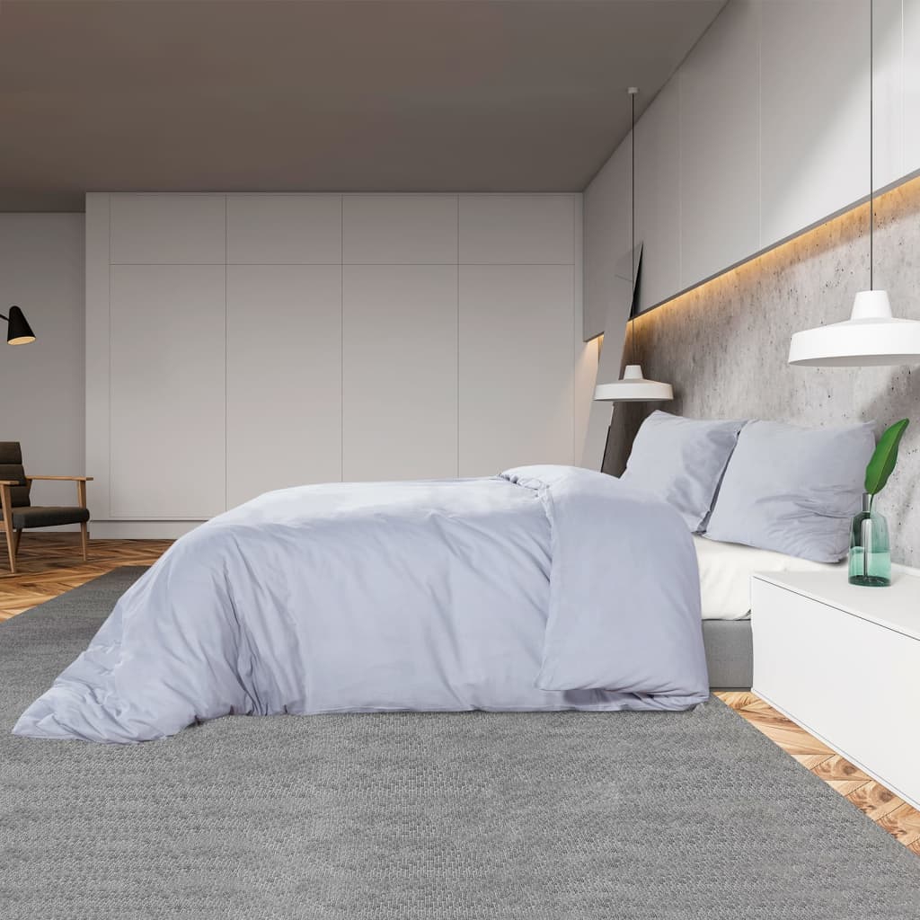 Duvet Cover Set Grey 135x200 cm Light-weight Microfiber