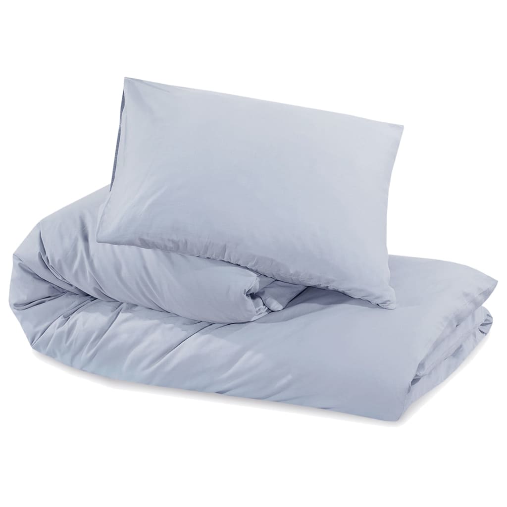 Duvet Cover Set Grey 135x200 cm Light-weight Microfiber