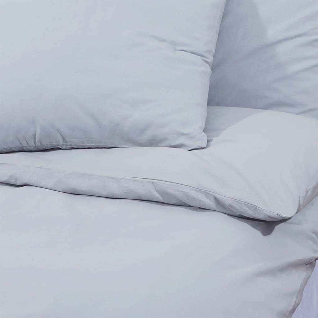 Duvet Cover Set Grey 135x200 cm Light-weight Microfiber