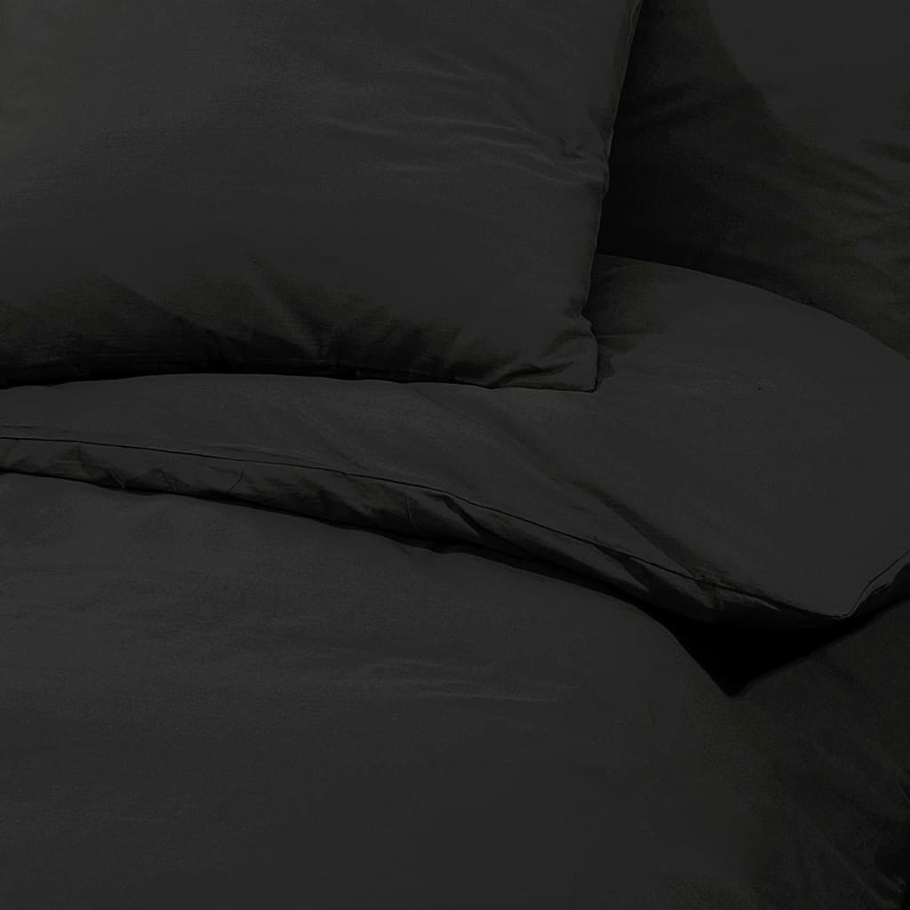Duvet Cover Set Black 140x200 cm Light-weight Microfiber