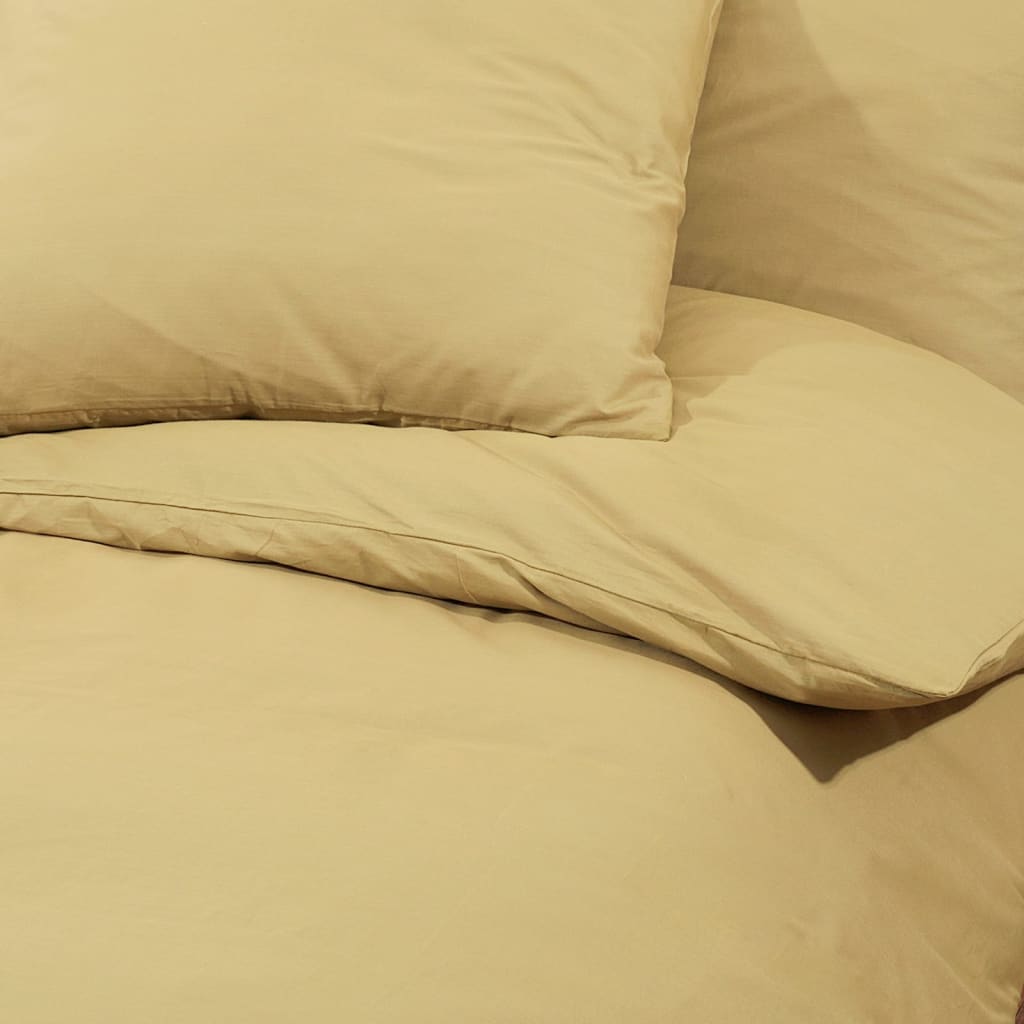 Duvet Cover Set Taupe 135x200 cm Cotton