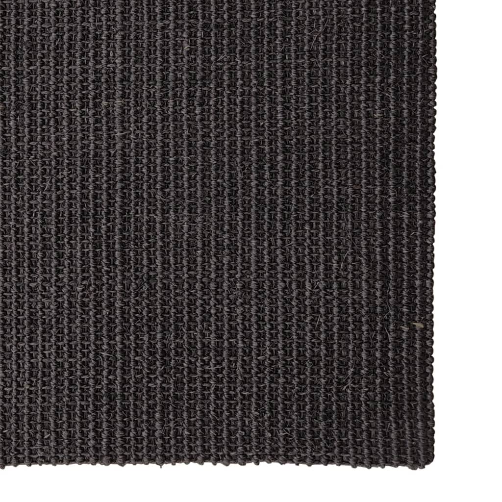 Rug Natural Sisal 80x300 cm Black