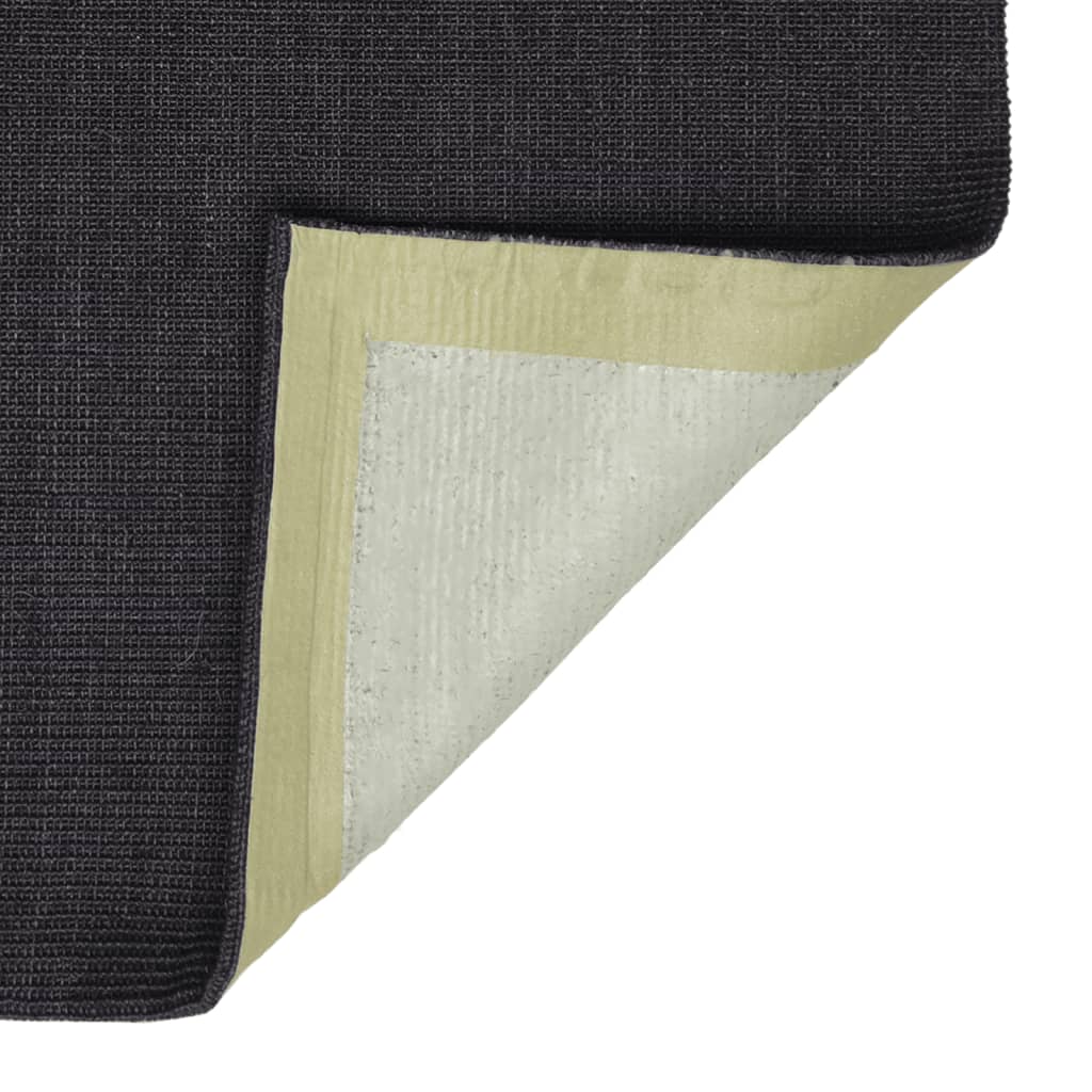 Rug Natural Sisal 80x300 cm Black