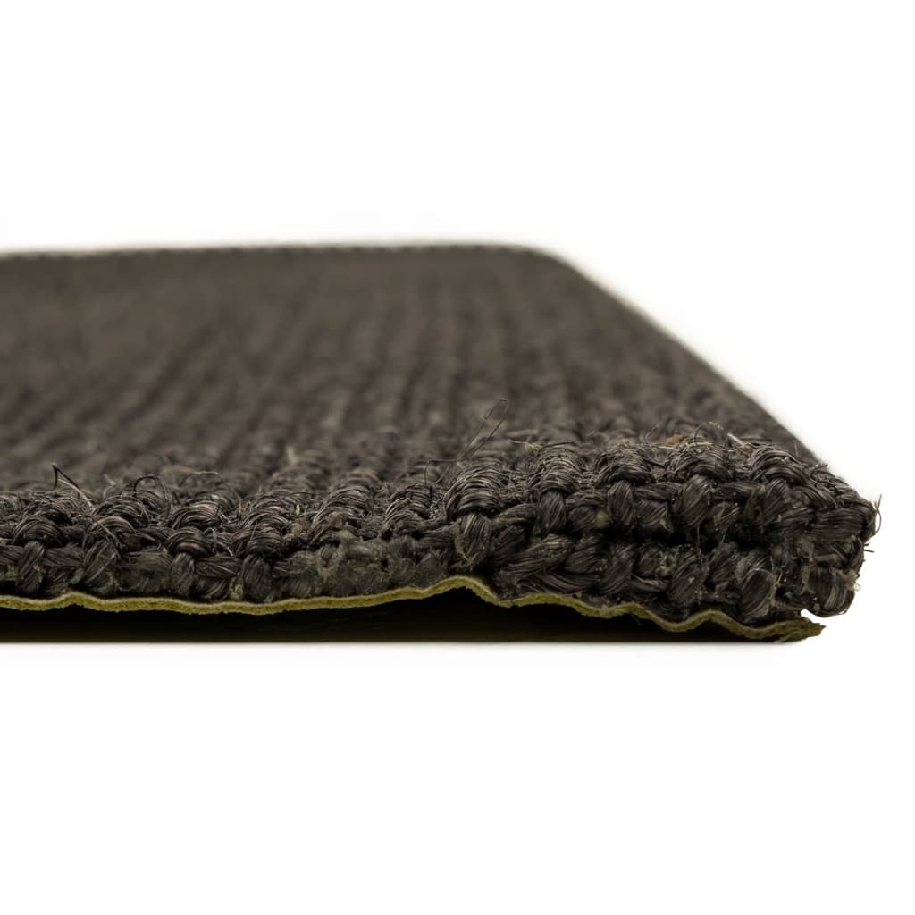 Rug Natural Sisal 80x300 cm Black