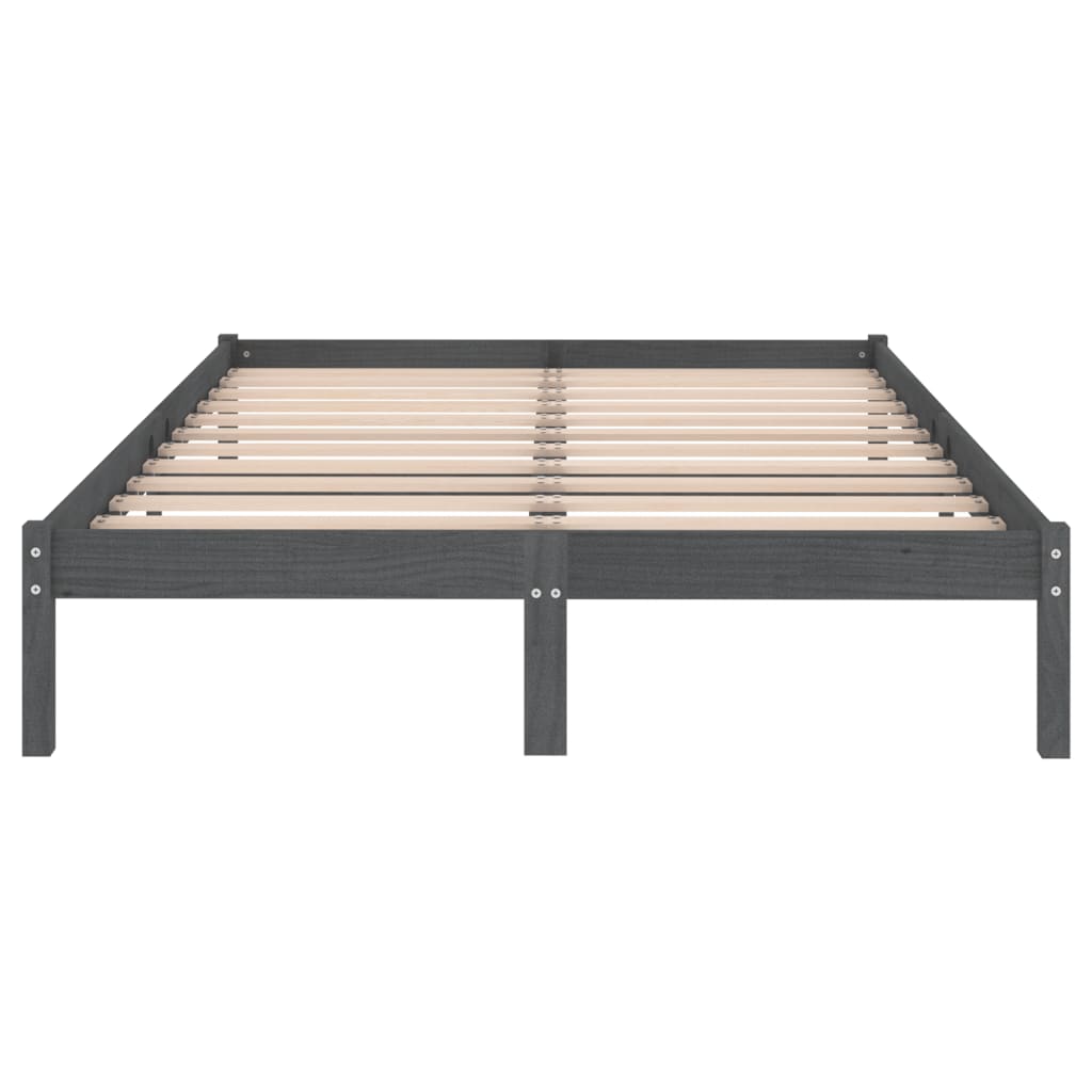 810039 vidaXL Bed Frame without Mattress Grey Solid Wood 200x200 cm