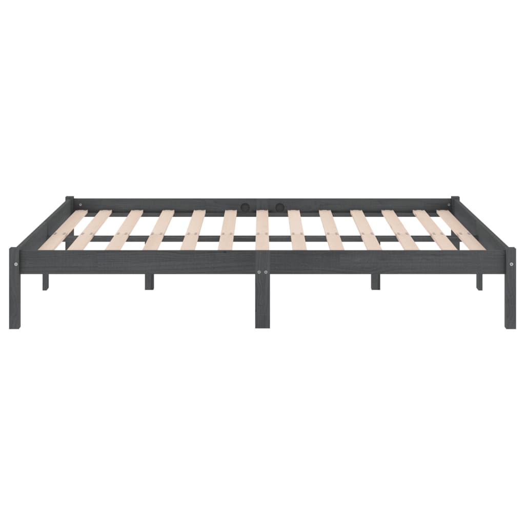 810039 vidaXL Bed Frame without Mattress Grey Solid Wood 200x200 cm