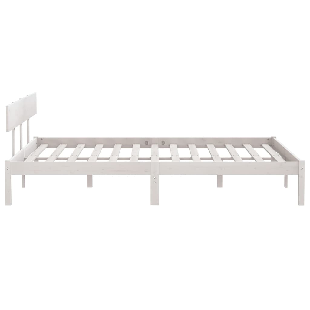 Bed Frame without Mattress White Solid Wood 200x200 cm