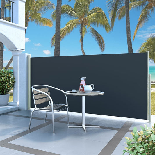 Patio Retractable Side Awning 140x300 cm Black