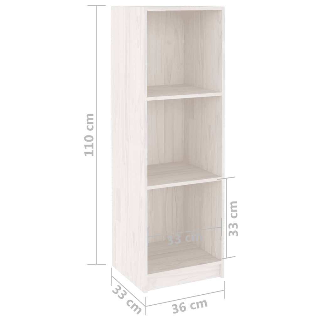 Book Cabinet/Room Divider White 36x33x110 cm Solid Pinewood