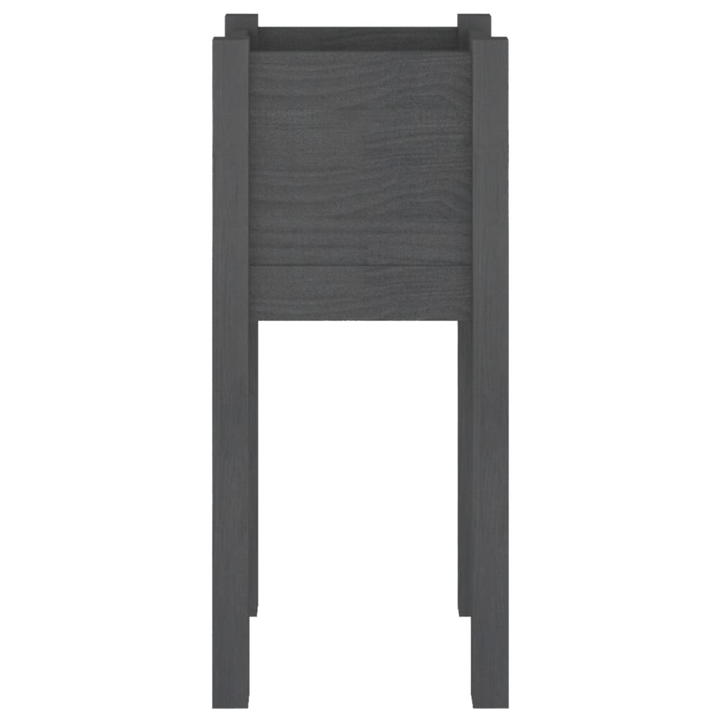 Garden Planter Grey 31x31x70 cm Solid Pinewood