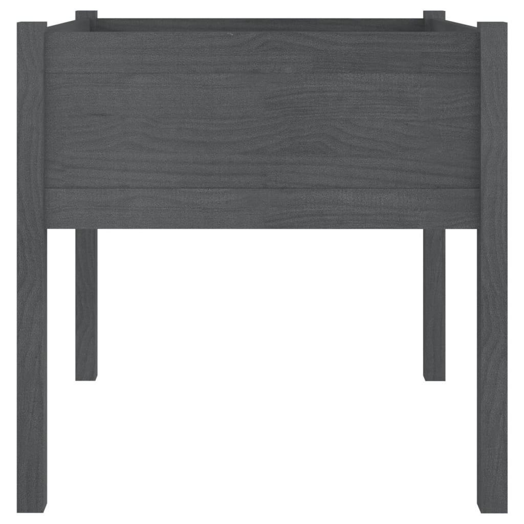 Garden Planters 2 pcs Grey 70x70x70 cm Solid Pinewood