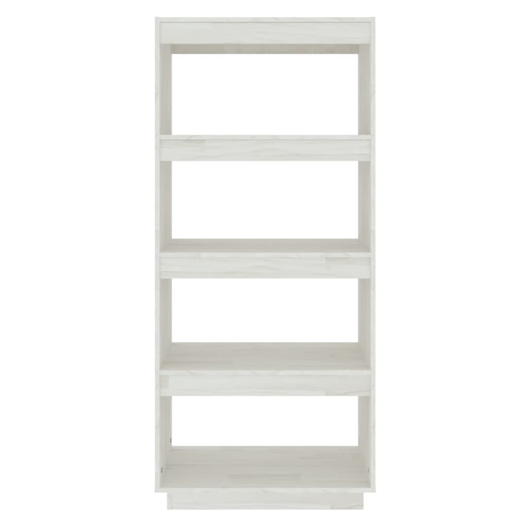 Book Cabinet/Room Divider White 60x35x135 cm Solid Pinewood