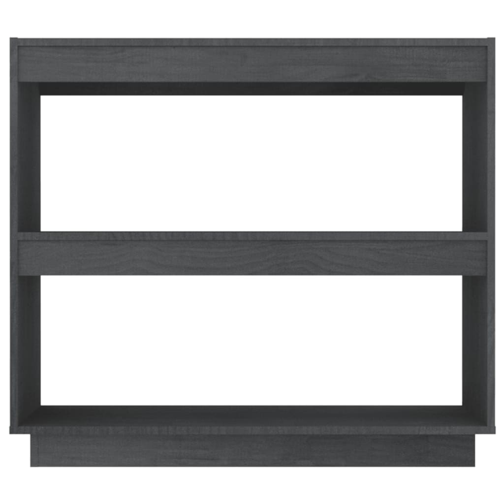 Book Cabinet Grey 80x35x71 cm Solid Pinewood