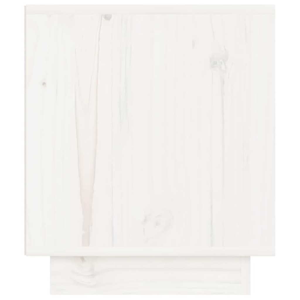 Bedside Cabinet White 40x34x40 cm Solid Wood Pine