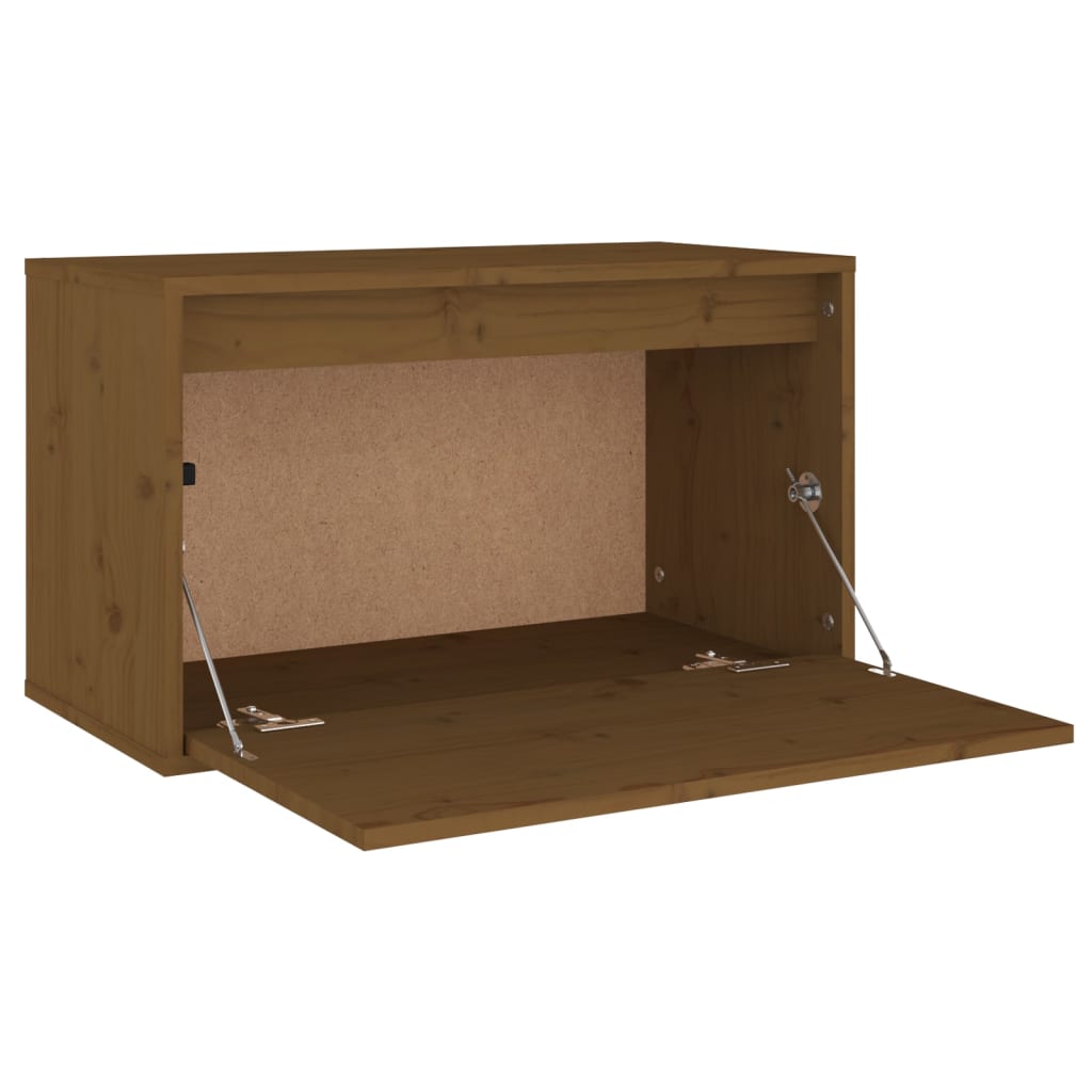 Wall Cabinet Honey Brown 60x30x35 cm Solid Pinewood