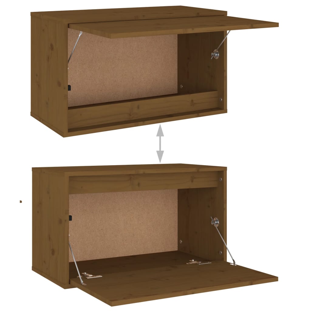 Wall Cabinet Honey Brown 60x30x35 cm Solid Pinewood