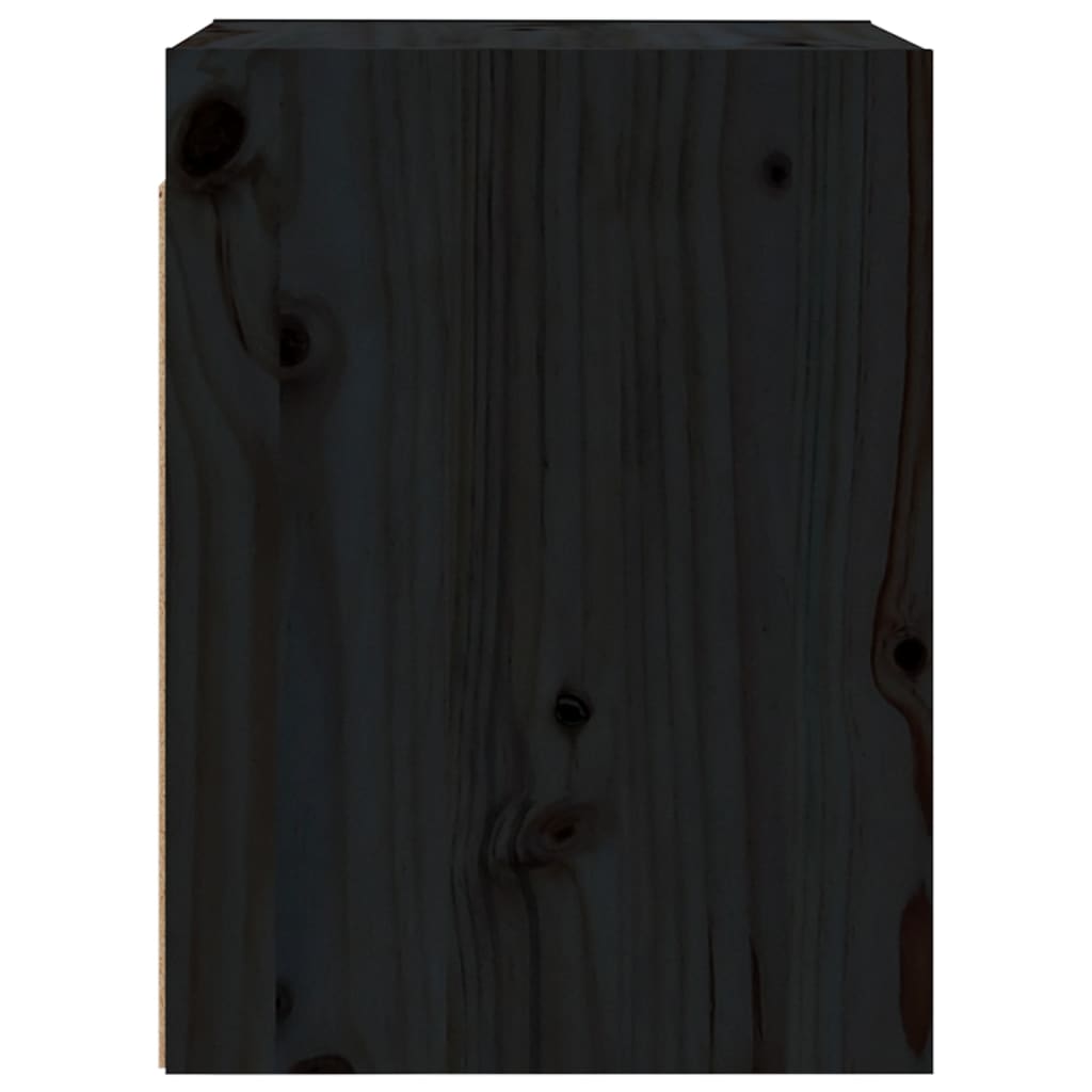 Wall Cabinet Black 30x30x40 cm Solid Wood Pine