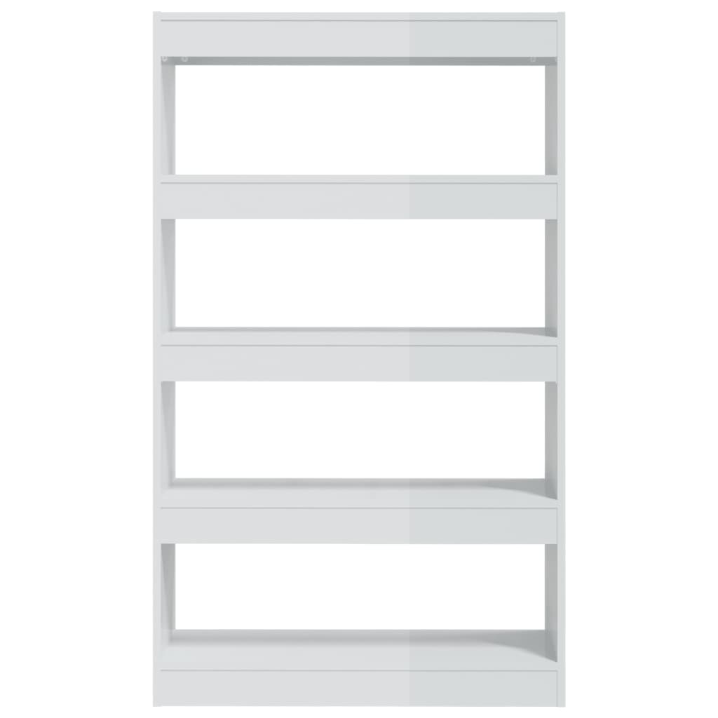 Book Cabinet/Room Divider High Gloss White 80x30x135 cm Engineered Wood