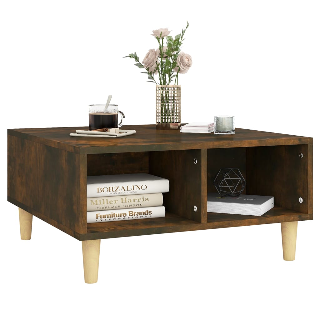Coffee Table Smoked Oak 60x60x30 cm Engineered Wood