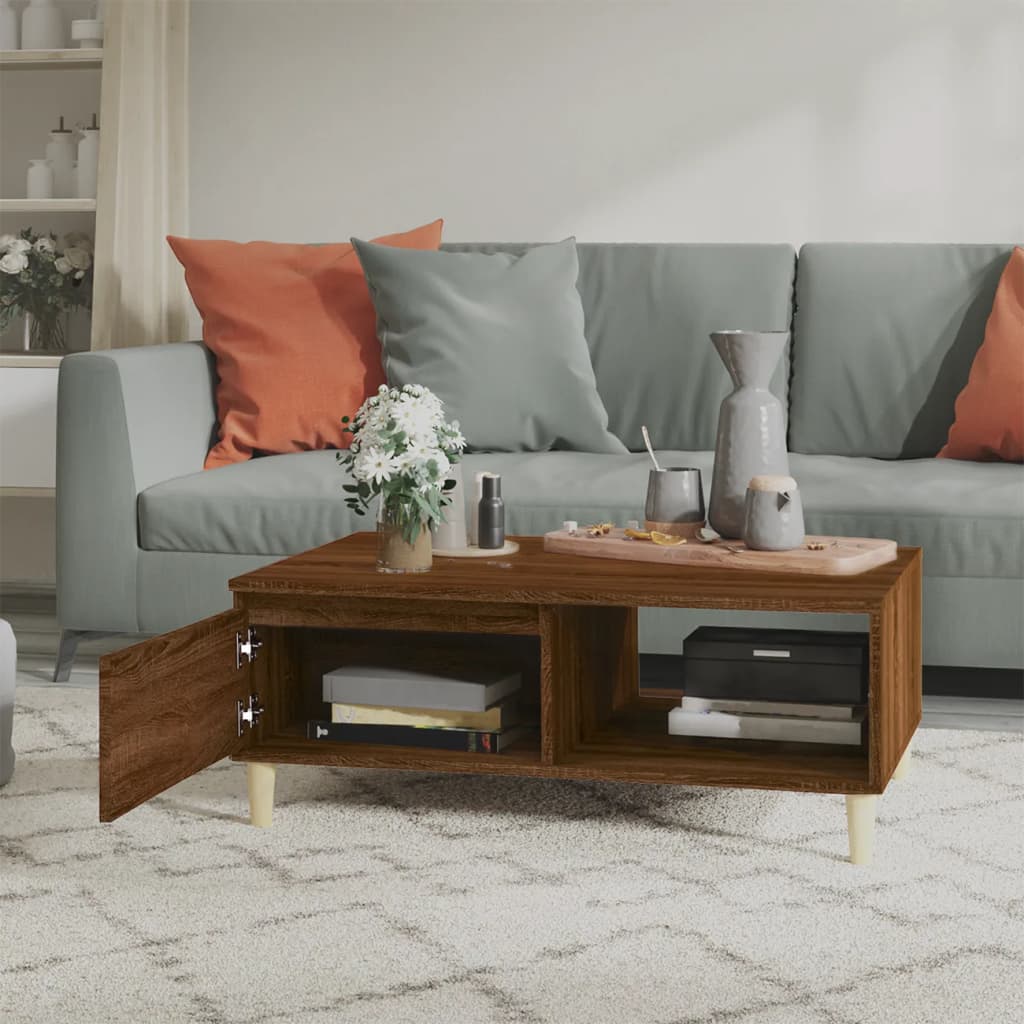 Coffee Table Brown Oak 90x60x35 cm Engineered Wood