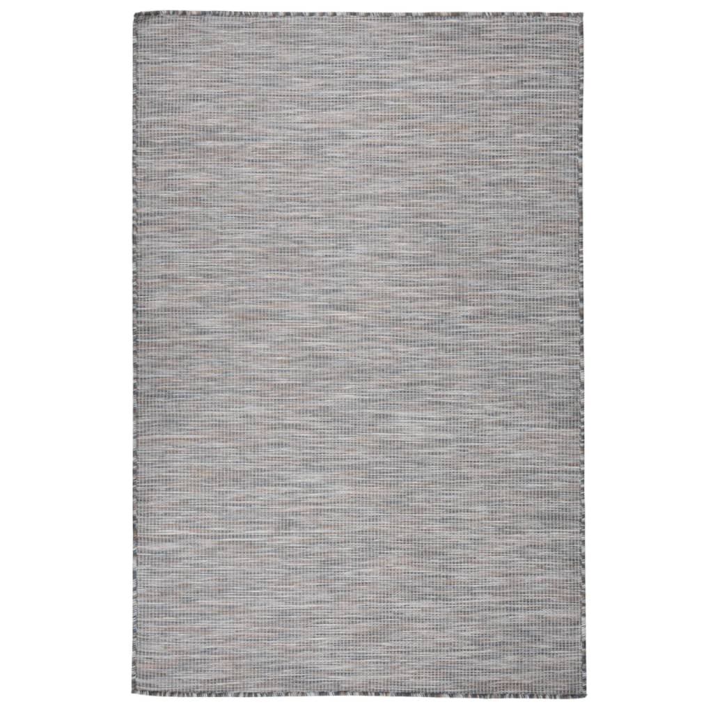 Outdoor Flatweave Rug 120x170 cm Brown and Blue