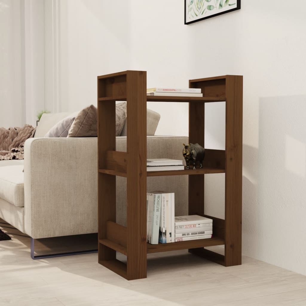 Book Cabinet/Room Divider Honey Brown 60x35x91 cm Solid Wood