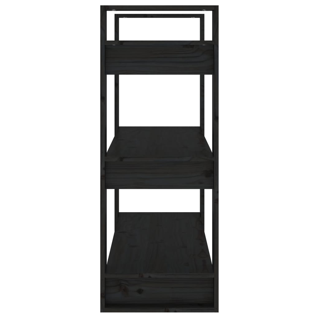 Book Cabinet/Room Divider Black 80x35x91 cm Solid Wood Pine