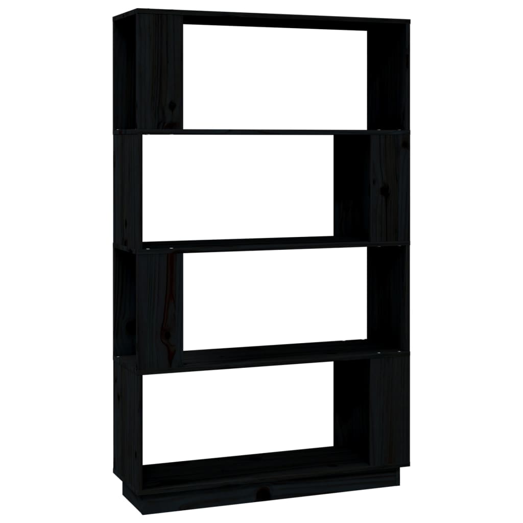 Book Cabinet/Room Divider Black 80x25x132 cm Solid Wood Pine