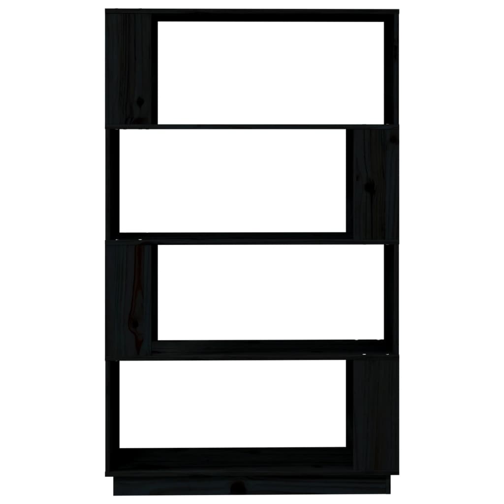 Book Cabinet/Room Divider Black 80x25x132 cm Solid Wood Pine