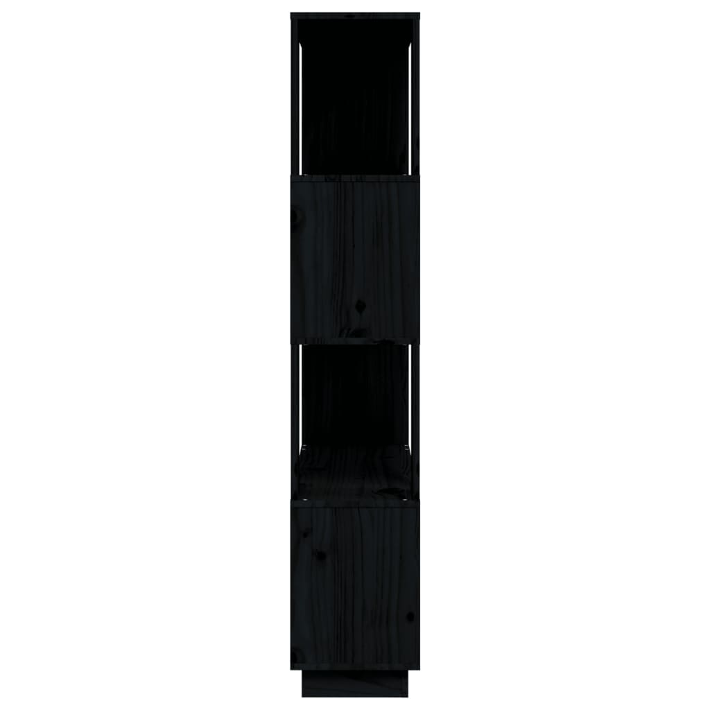 Book Cabinet/Room Divider Black 80x25x132 cm Solid Wood Pine